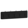 Daly Wall Mounted 24 Inch Black Solid Pine Wood Storage Rack with 5 Hooks For Entryway, Kitchen, Bathroom