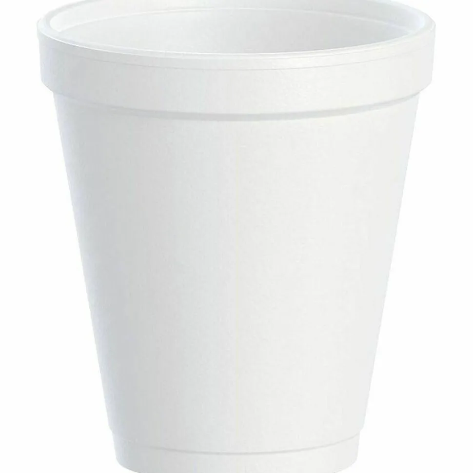 Dart Insulated Foam Drinking Cups, White, 8 Oz, Bag Of 25