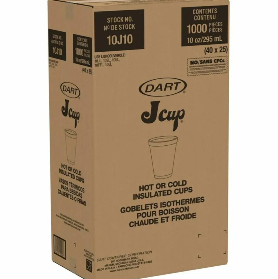 Dart J Cup 10 oz Insulated Foam Cups