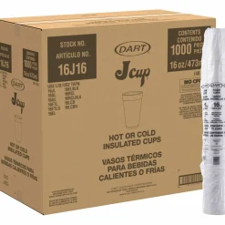 Dart J Cup 16 oz Insulated Foam Cups