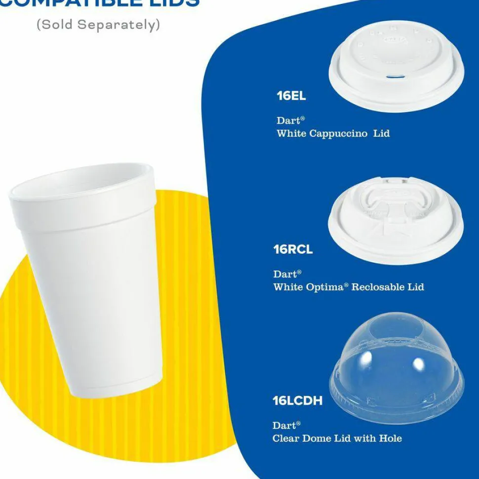 Dart J Cup 16 oz Insulated Foam Cups