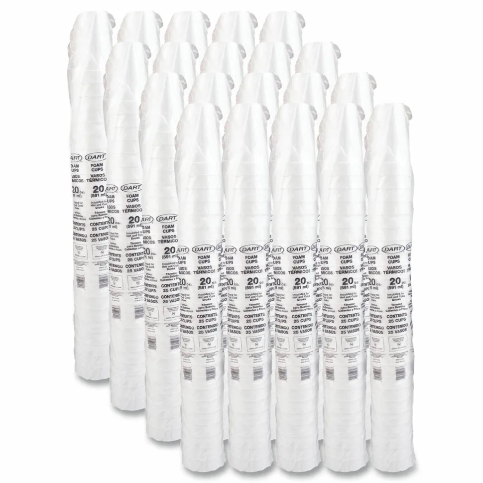 Dart J Cup 20 oz Insulated Foam Cups