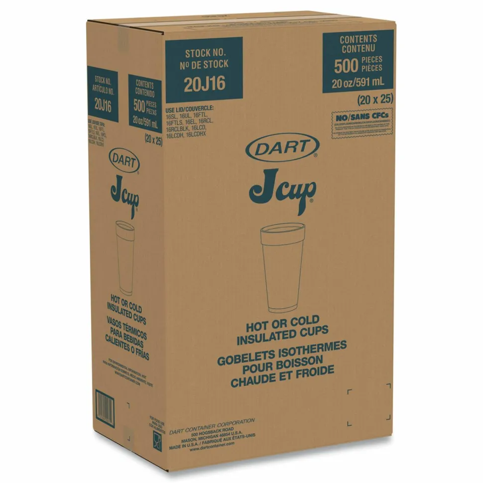 Dart J Cup 20 oz Insulated Foam Cups