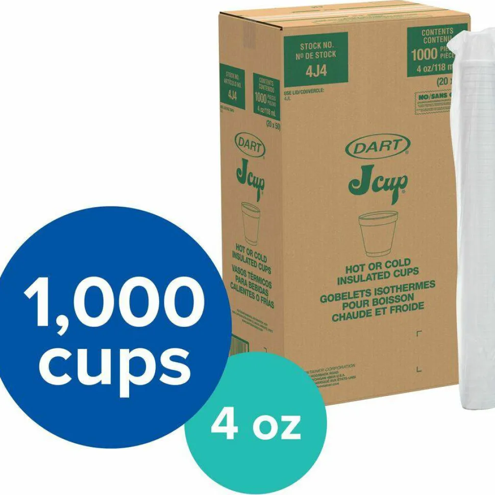 Dart J Cup 4 oz Insulated Foam Cups
