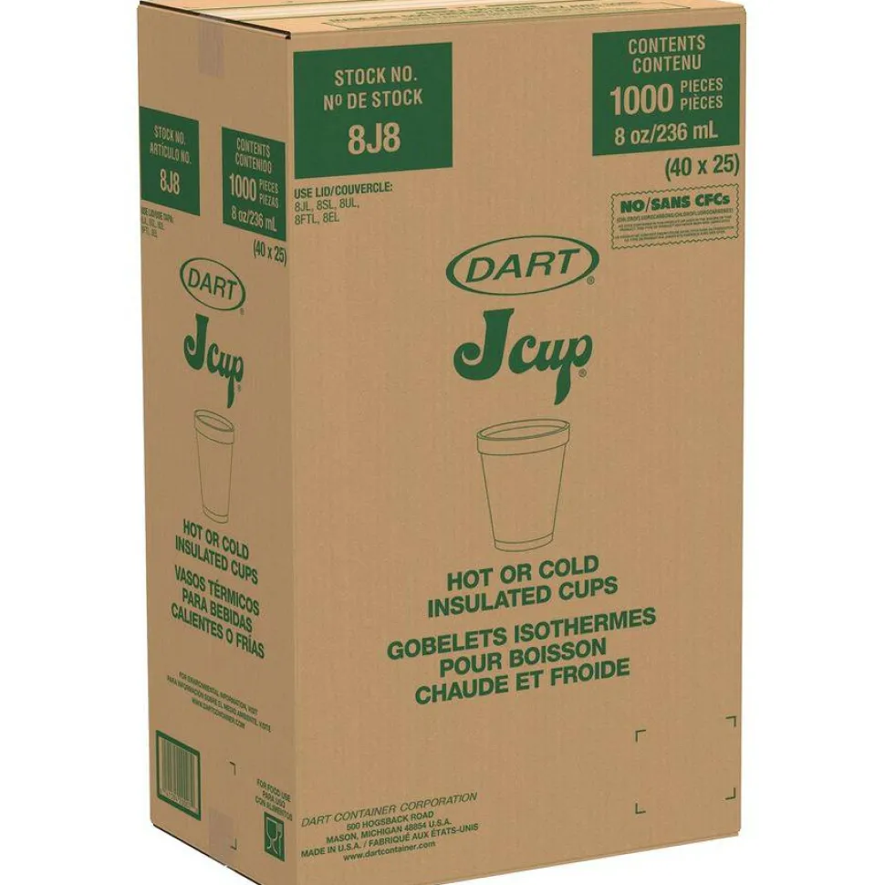 Dart J Cup 8 oz Insulated Foam Cups