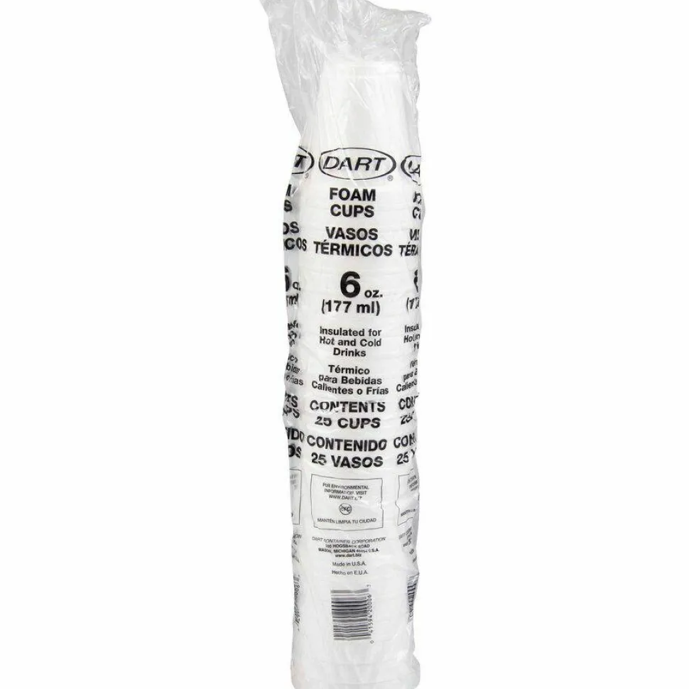 Dart J Cup 6 oz Insulated Foam Cups