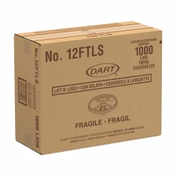Dart Lift-n-Lock Lid With Straw Slot For 12 Oz Foam Cups , Translucent, Box Of 1,000