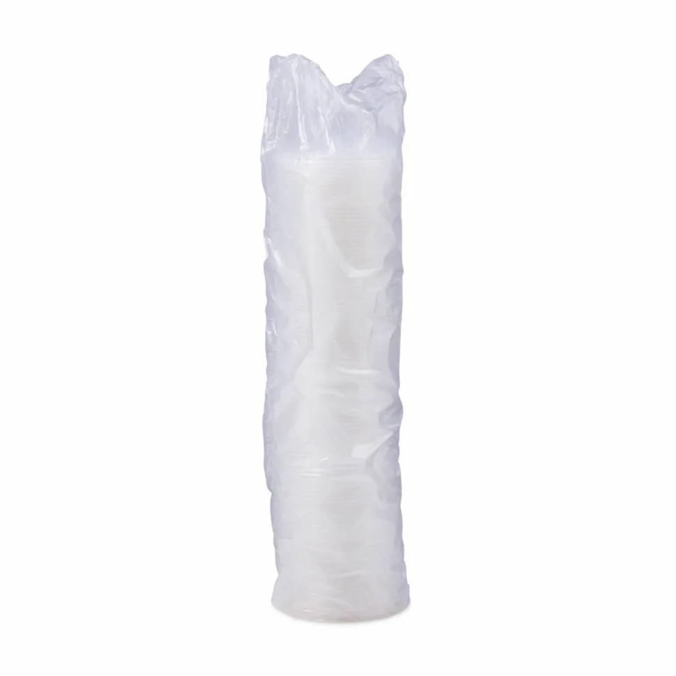 Dart Lift-n-Lock Lid With Straw Slot For 12 Oz Foam Cups , Translucent, Box Of 1,000