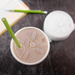 Dart Lift-n-Lock Lid With Straw Slot For Foam Cups, 16 Oz, Translucent, Pack Of 1,000