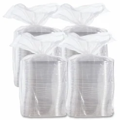 Dart PresentaBowls Pro Clear Square Bowl Lids, For 24-32 Oz Bowls, 1/2"H x 8-1/2"W x 8-1/2"D, 63 Lids Per Bag, Carton Of 4 Bags