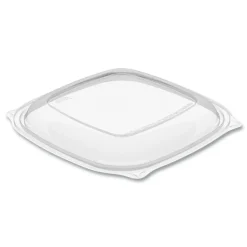 Dart PresentaBowls Pro Clear Square Bowl Lids, For 24-32 Oz Bowls, 1/2
