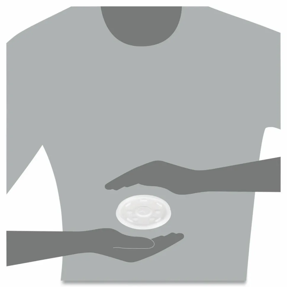 Dart Translucent Slotted Foam Cup Lids - Translucent - 100 / Pack - 10 / Carton