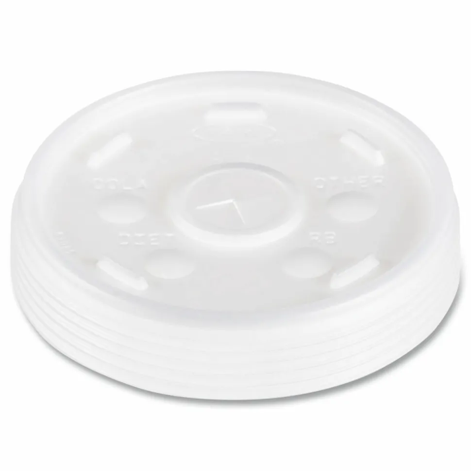 Dart Translucent Slotted Foam Cup Lids - Translucent - 100 / Pack - 10 / Carton
