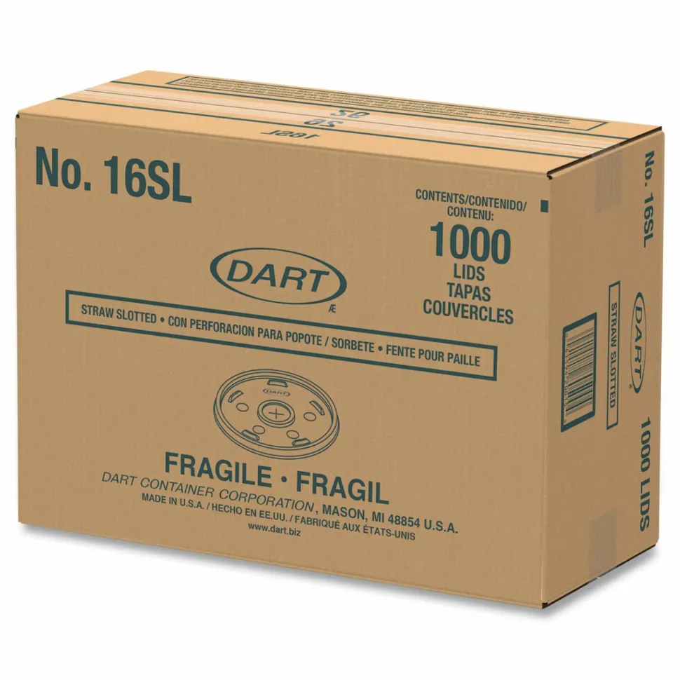 Dart Translucent Slotted Foam Cup Lids - Translucent - 100 / Pack - 10 / Carton