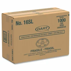 Dart Translucent Slotted Foam Cup Lids - Translucent - 100 / Pack - 10 / Carton