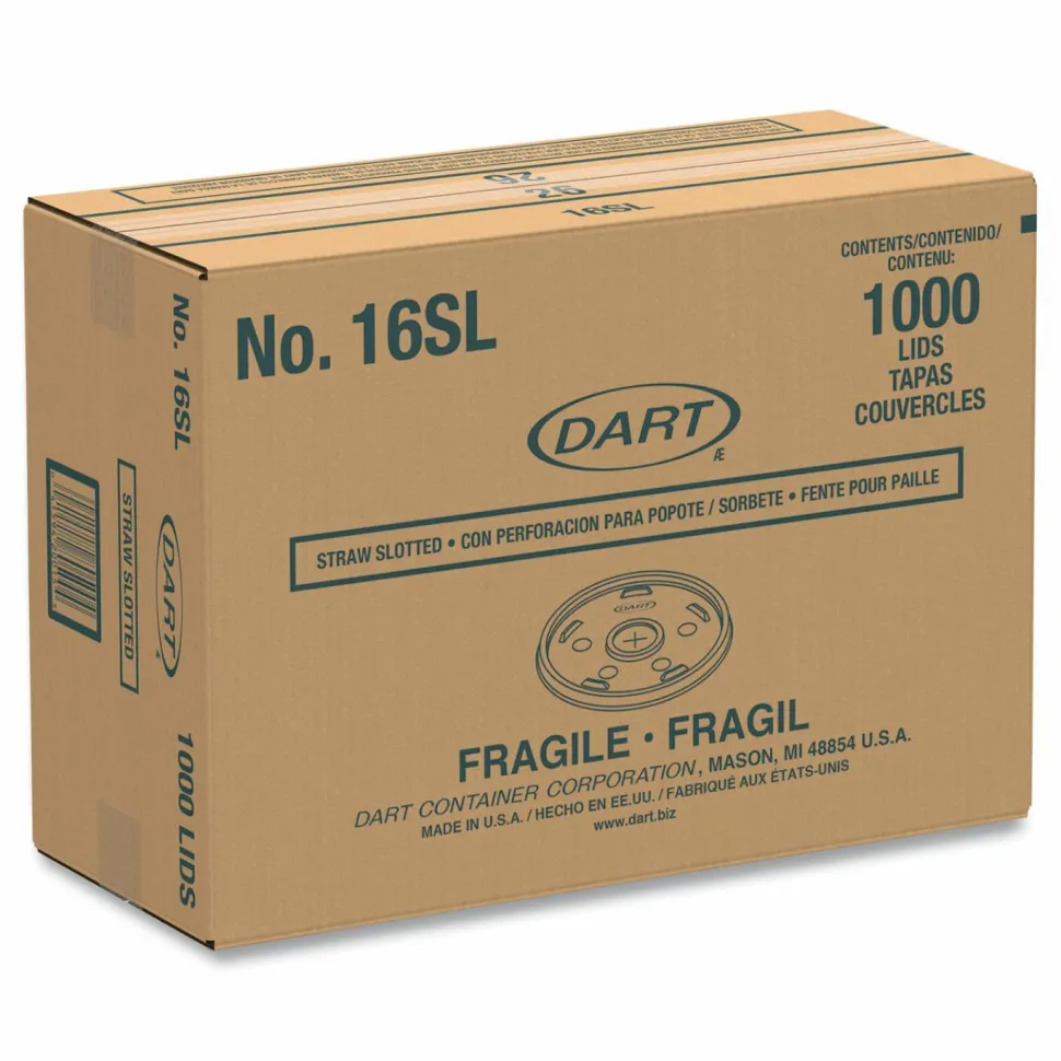Dart Translucent Slotted Foam Cup Lids - Translucent - 100 / Pack - 10 / Carton