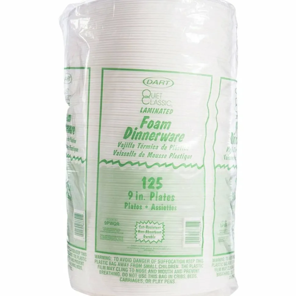 Dart Classic 9" Dinnerware Plates, White, Pack of 500 Plates