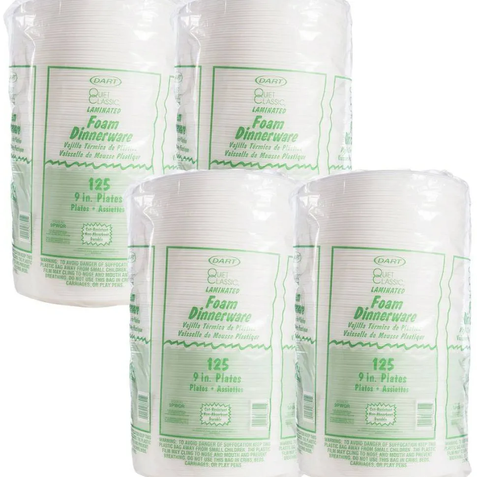 Dart Classic 9" Dinnerware Plates, White, Pack of 500 Plates