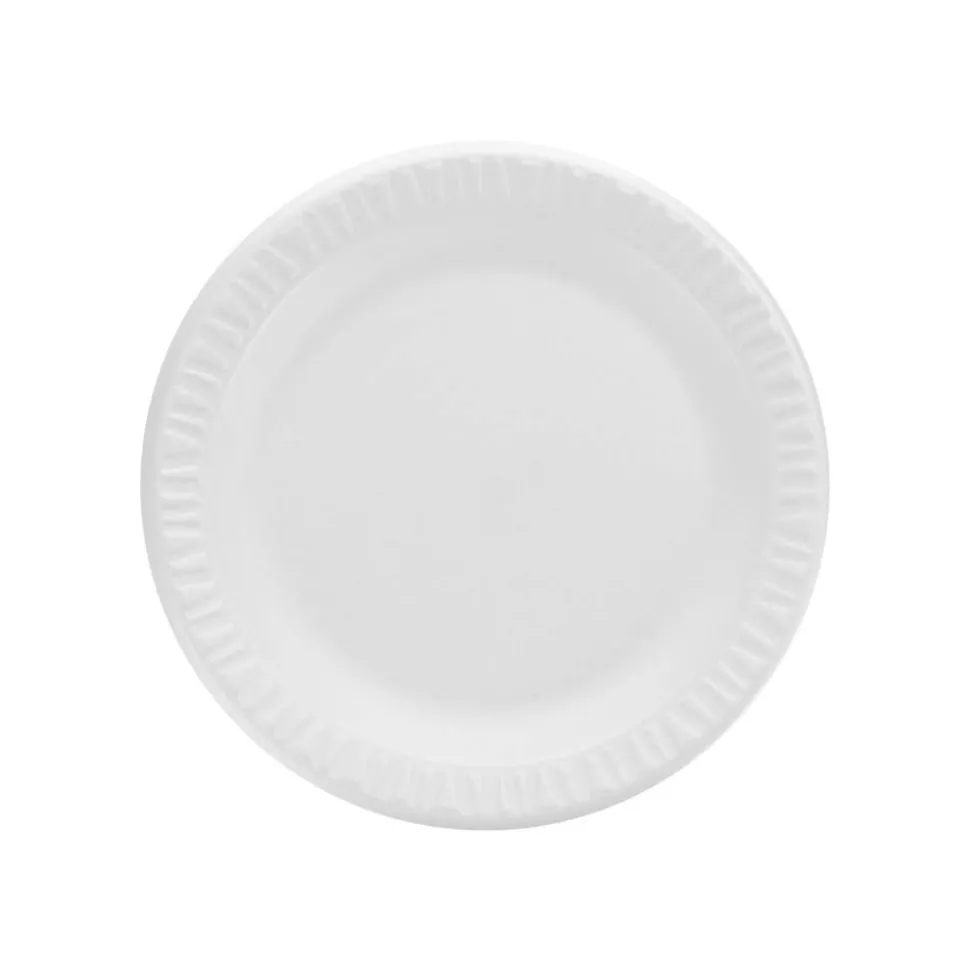 Dart Concorde Foam Plates, 9", White, Carton Of 500
