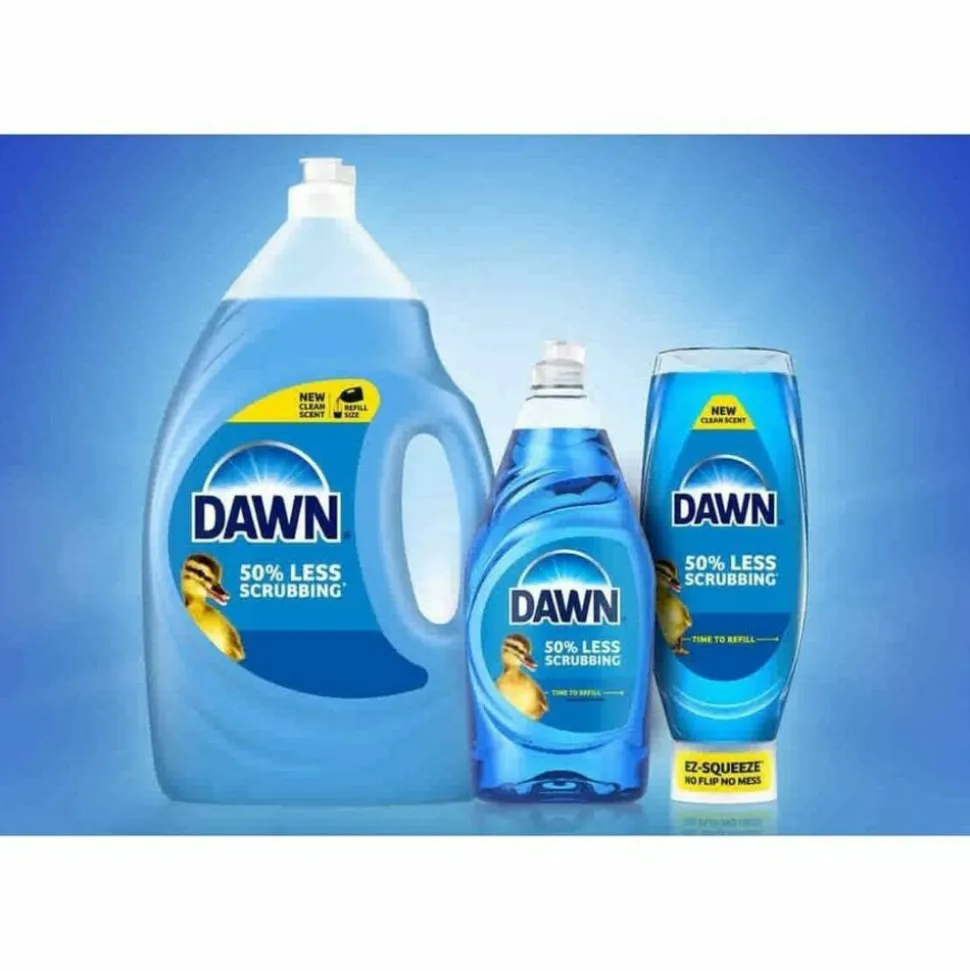 Dawn Ultra Dish Soap Dishwashing Liquid Bottles, 7.5 Fl Oz, Blue, Case Of 12 Bottles