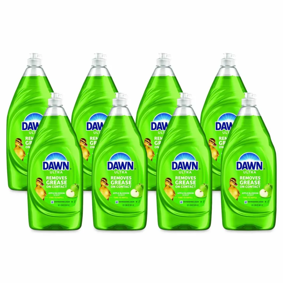 Dawn Ultra Liquid Dish Detergent, Apple Blossom Scent, 38 oz Bottle, 8/Carton