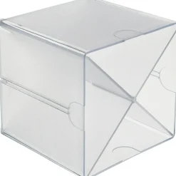 Deflecto Stackable Cube With X Divider, 6