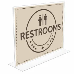 Deflecto Anti-Glare Double-sided Sign Holder, Landscape, 8.7