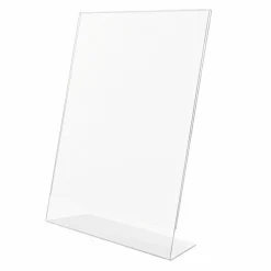 Deflecto Anti-Glare Slanted Sign Holder, Portrait, 11" x 8 1/2", Clear