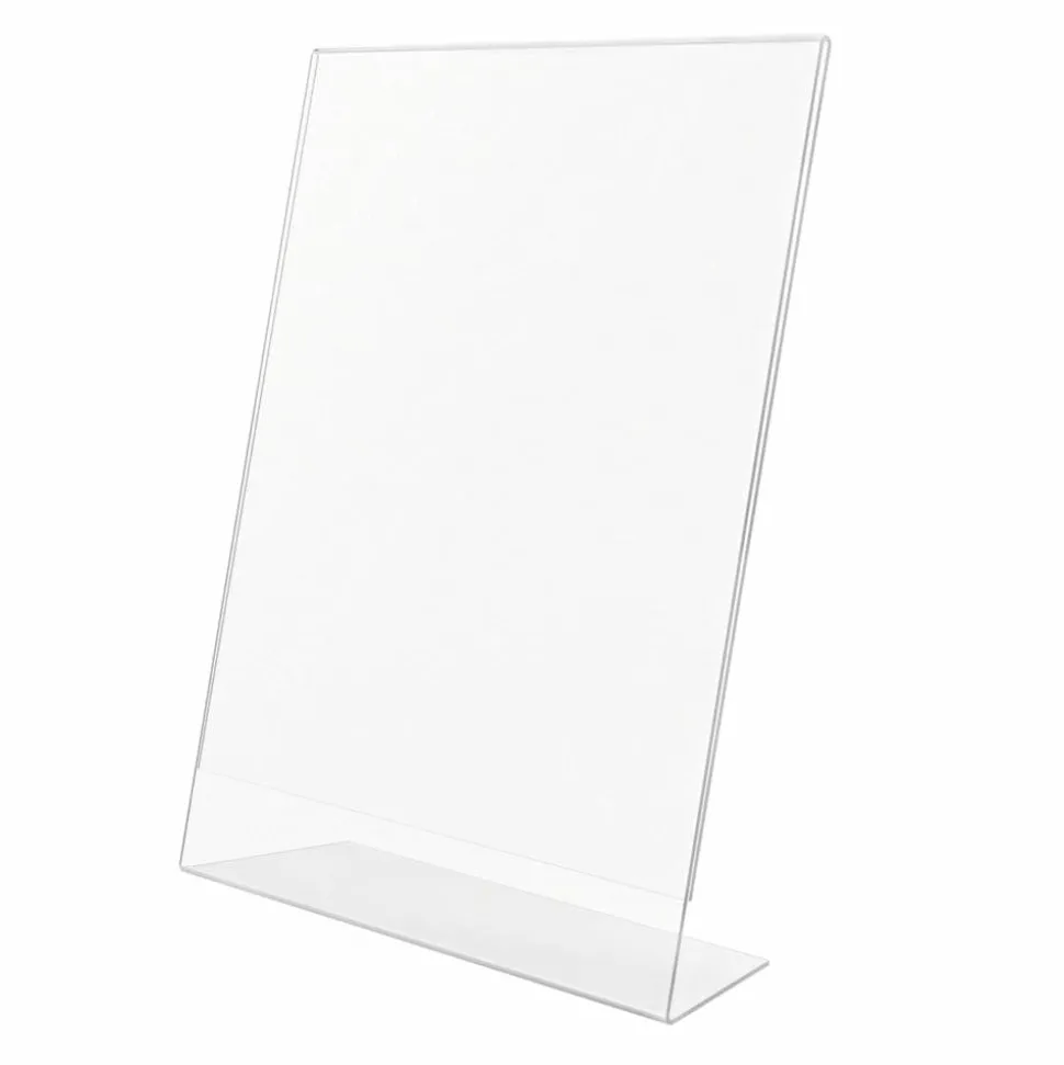 Deflecto Anti-Glare Slanted Sign Holder, Portrait, 11" x 8 1/2", Clear