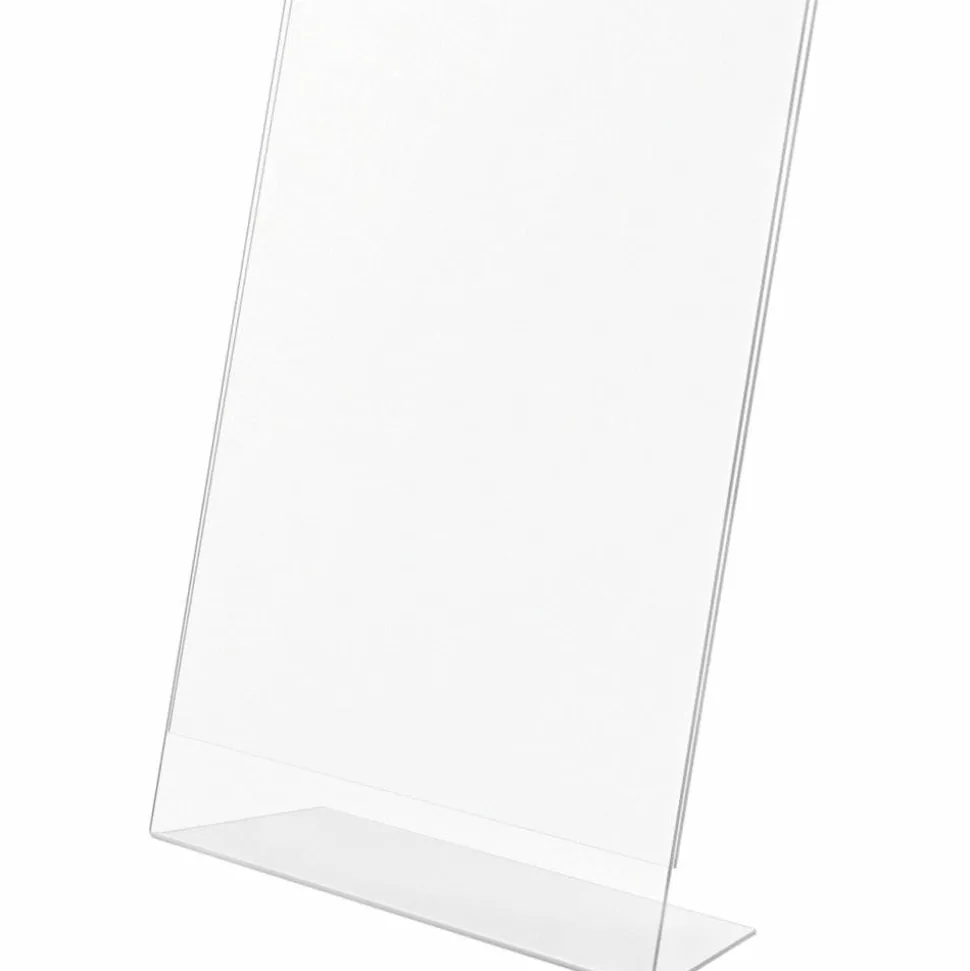 Deflecto Anti-Glare Slanted Sign Holder, Portrait, 11" x 8 1/2", Clear