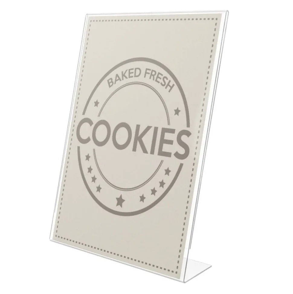 Deflecto Anti-Glare Slanted Sign Holder, Portrait, 11" x 8 1/2", Clear