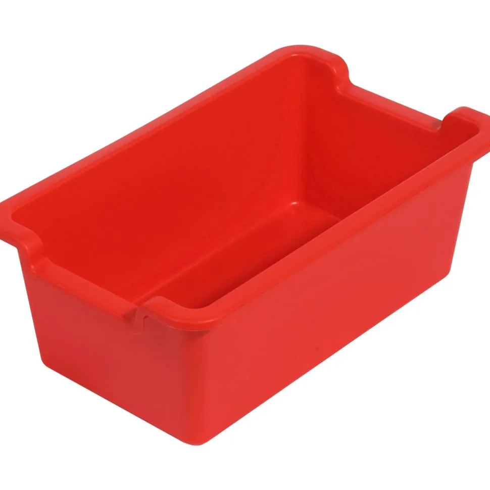 deflecto Antimicrobial Rectangle Storage Bin, Red