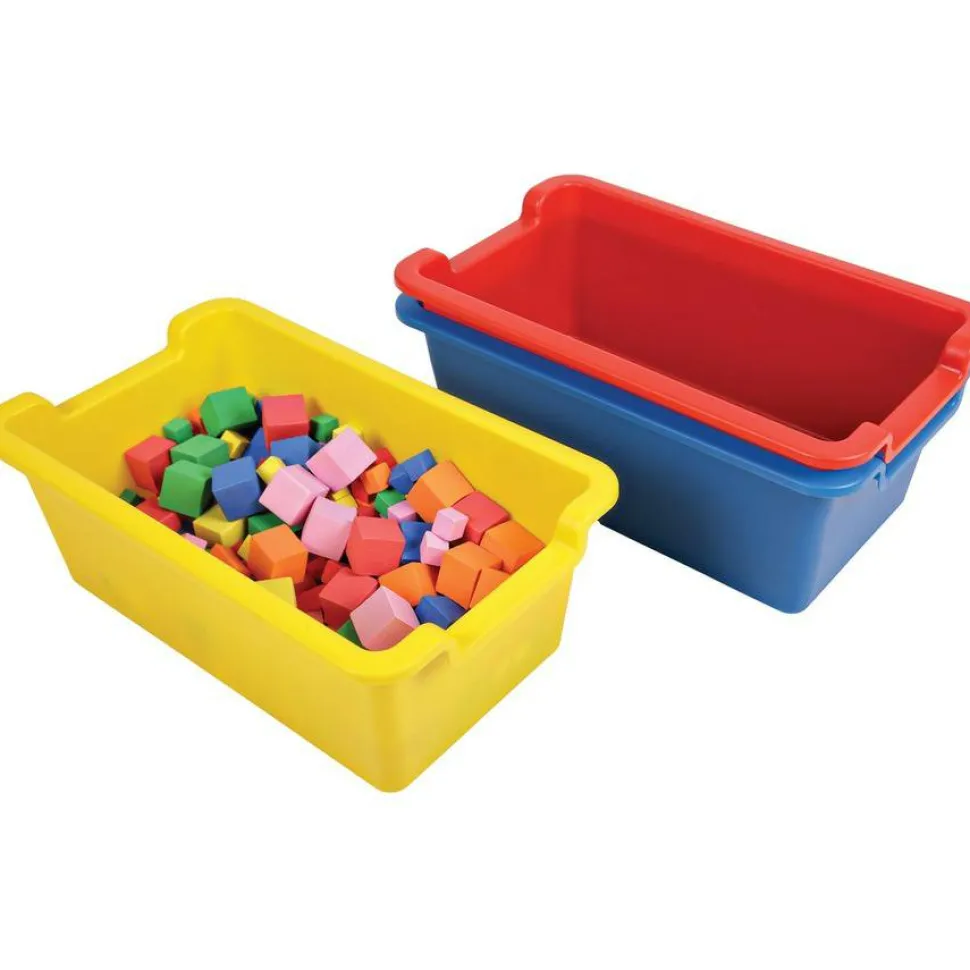 deflecto Antimicrobial Rectangle Storage Bin, Red