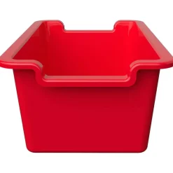 deflecto Antimicrobial Rectangle Storage Bin, Red