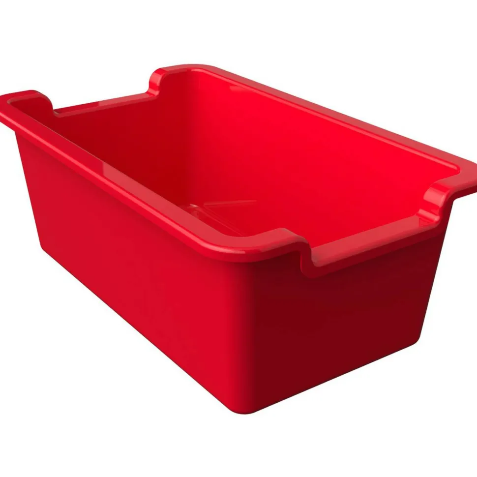deflecto Antimicrobial Rectangle Storage Bin, Red