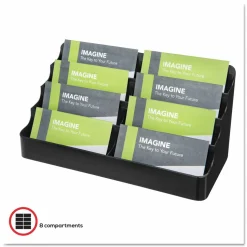 Deflecto 8-Compartment Business Card Holder, 3 7/8