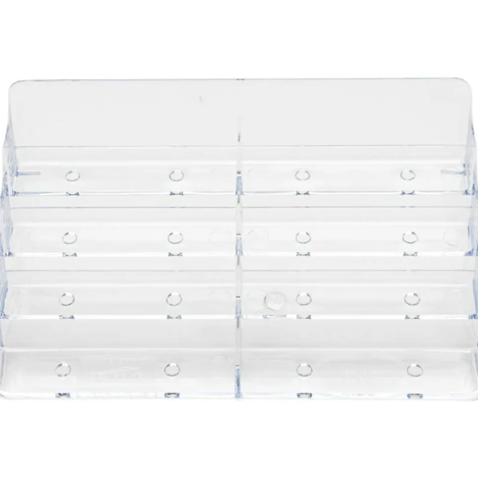 Deflecto 8-Compartment Business Card Holder, 3 7/8"H x 7 7/8"W x 3 5/8"D, Clear, DEF70801