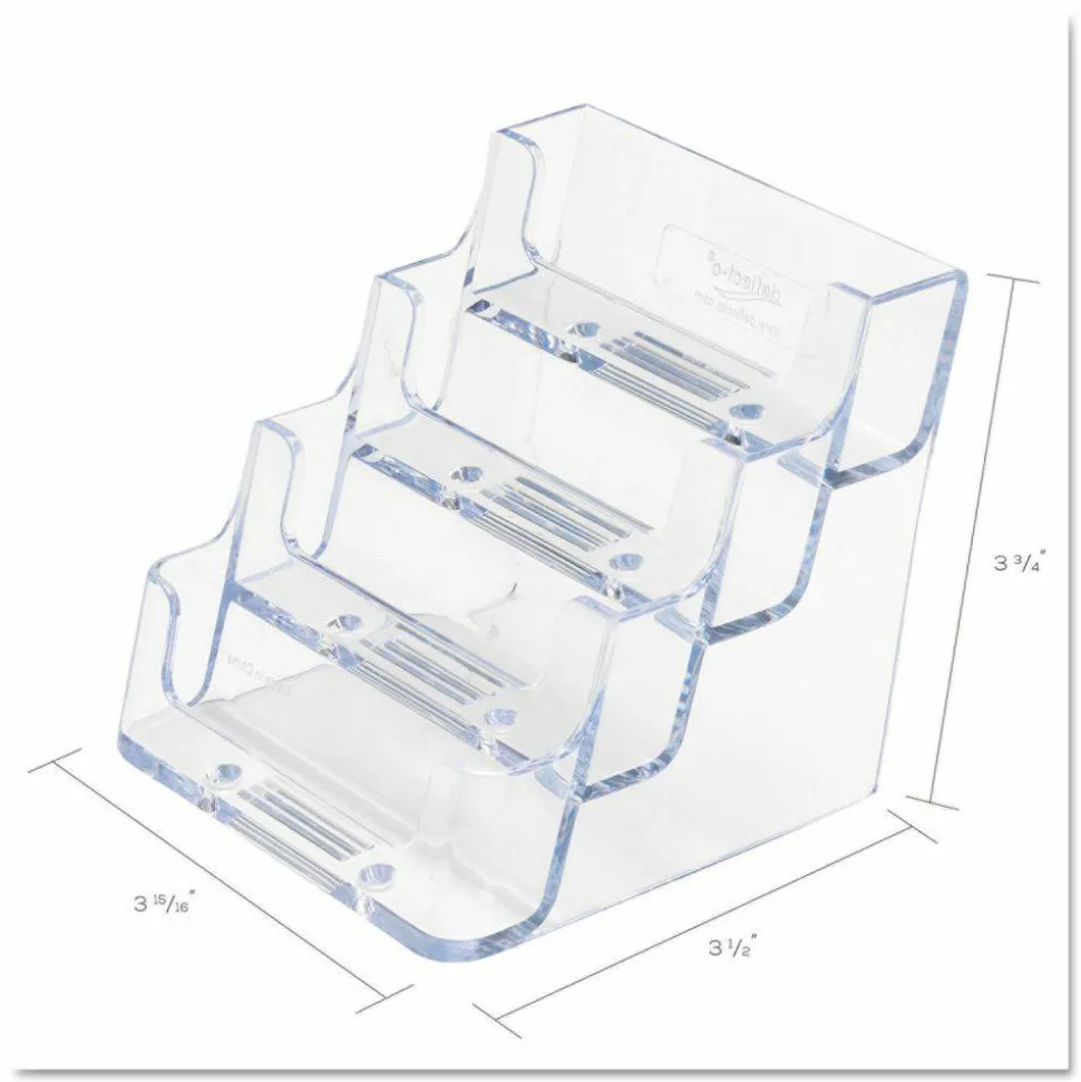 Deflecto 4-Compartment Desktop Business Card Holder