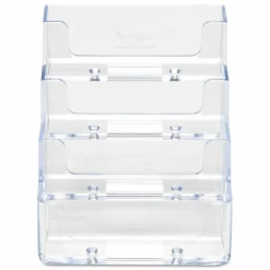 Deflecto 4-Compartment Desktop Business Card Holder