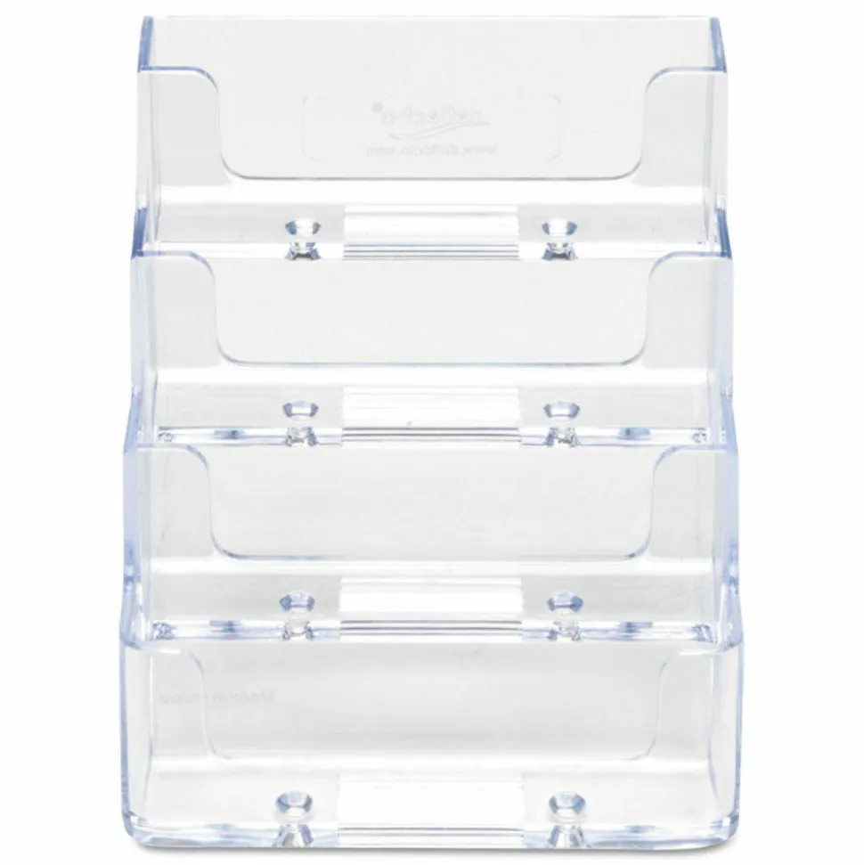 Deflecto 4-Compartment Desktop Business Card Holder