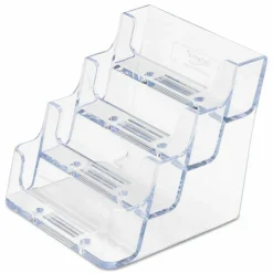 Deflecto 4-Compartment Desktop Business Card Holder