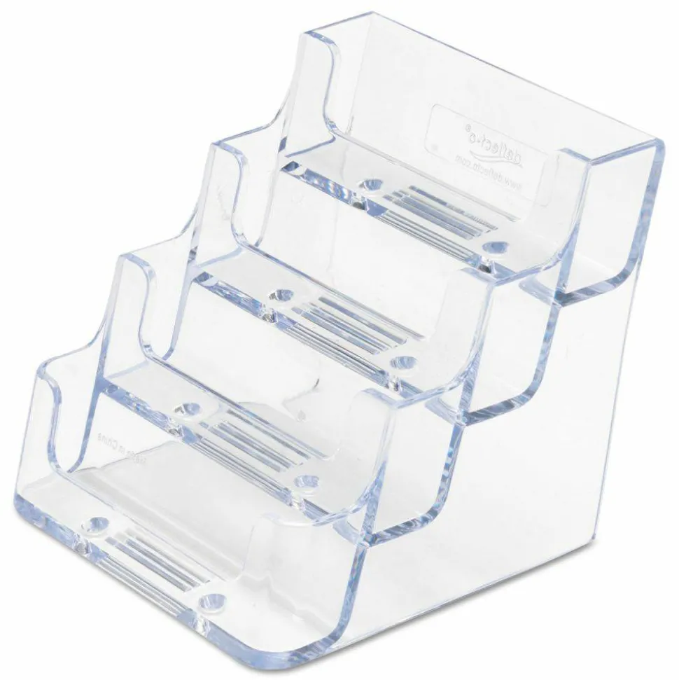 Deflecto 4-Compartment Desktop Business Card Holder