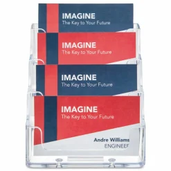Deflecto 4-Compartment Desktop Business Card Holder