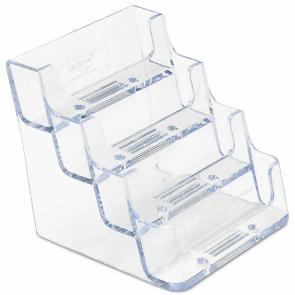 Deflecto 4-Compartment Desktop Business Card Holder
