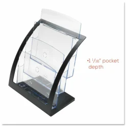 Deflecto Contemporary Literature Holder, 3 Magazine Size Compartments 13 5/16