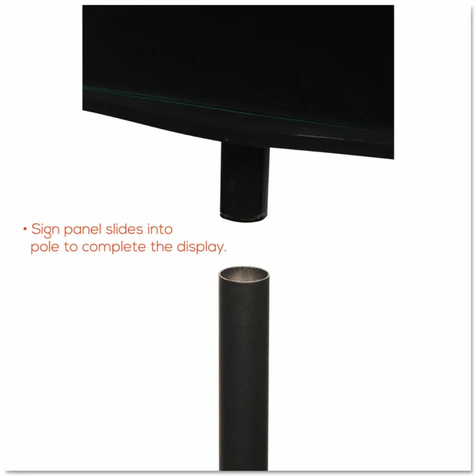 Deflecto Double-Sided Sign Stand, 56"H x 12 9/10"W x 12 9/10"D, Black