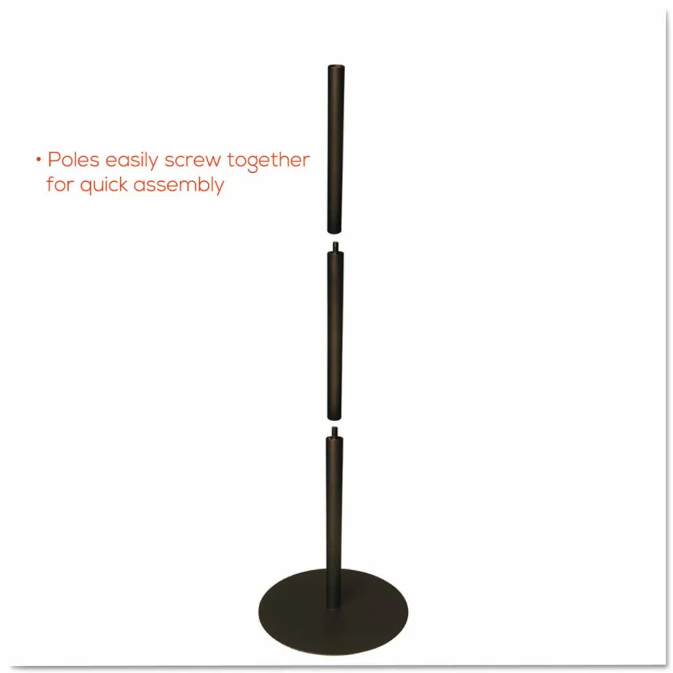 Deflecto Double-Sided Sign Stand, 56"H x 12 9/10"W x 12 9/10"D, Black