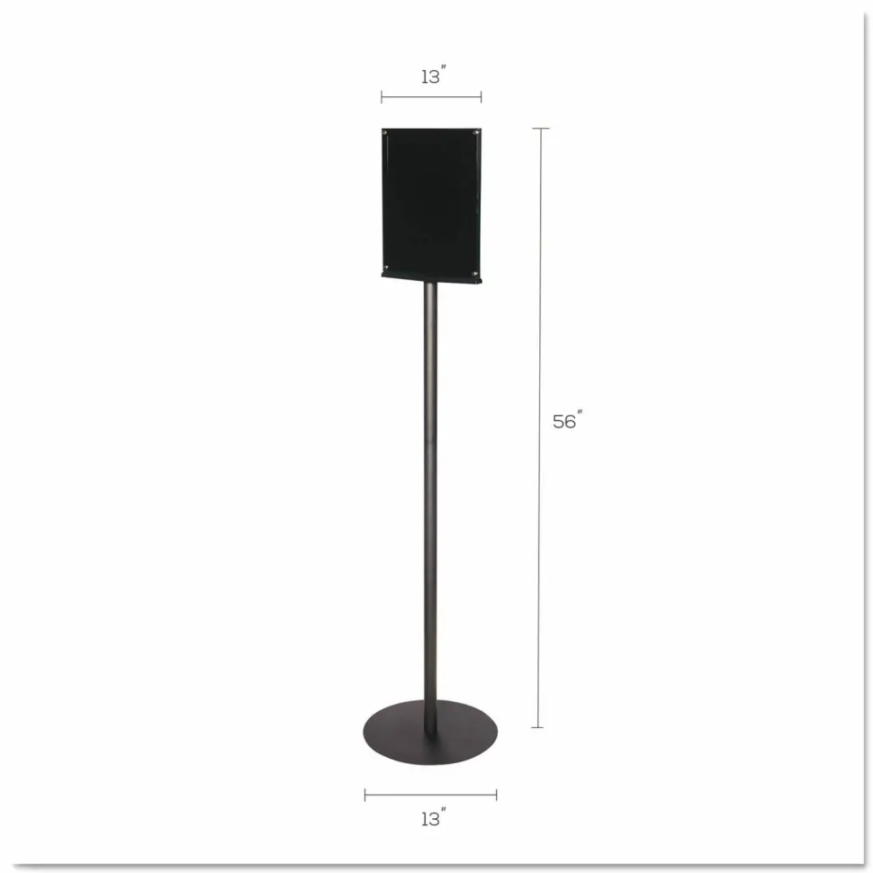 Deflecto Double-Sided Sign Stand, 56"H x 12 9/10"W x 12 9/10"D, Black