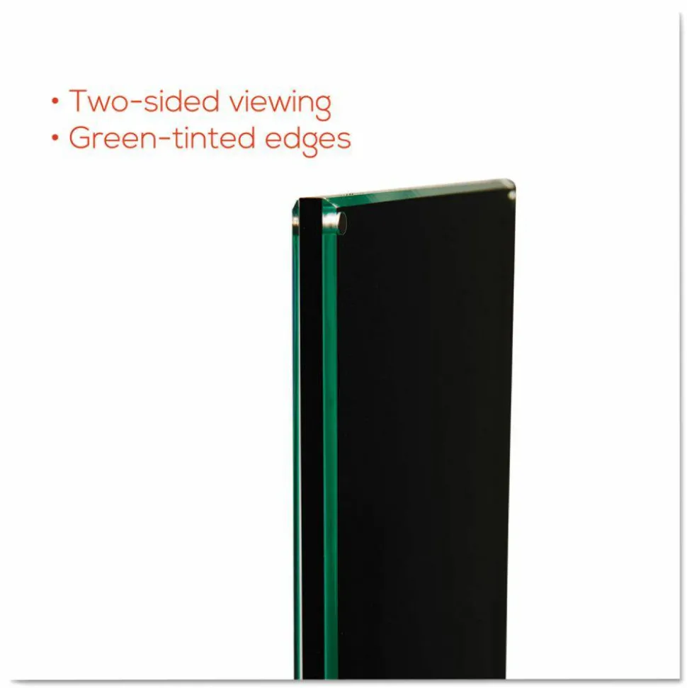 Deflecto Double-Sided Sign Stand, 56"H x 12 9/10"W x 12 9/10"D, Black