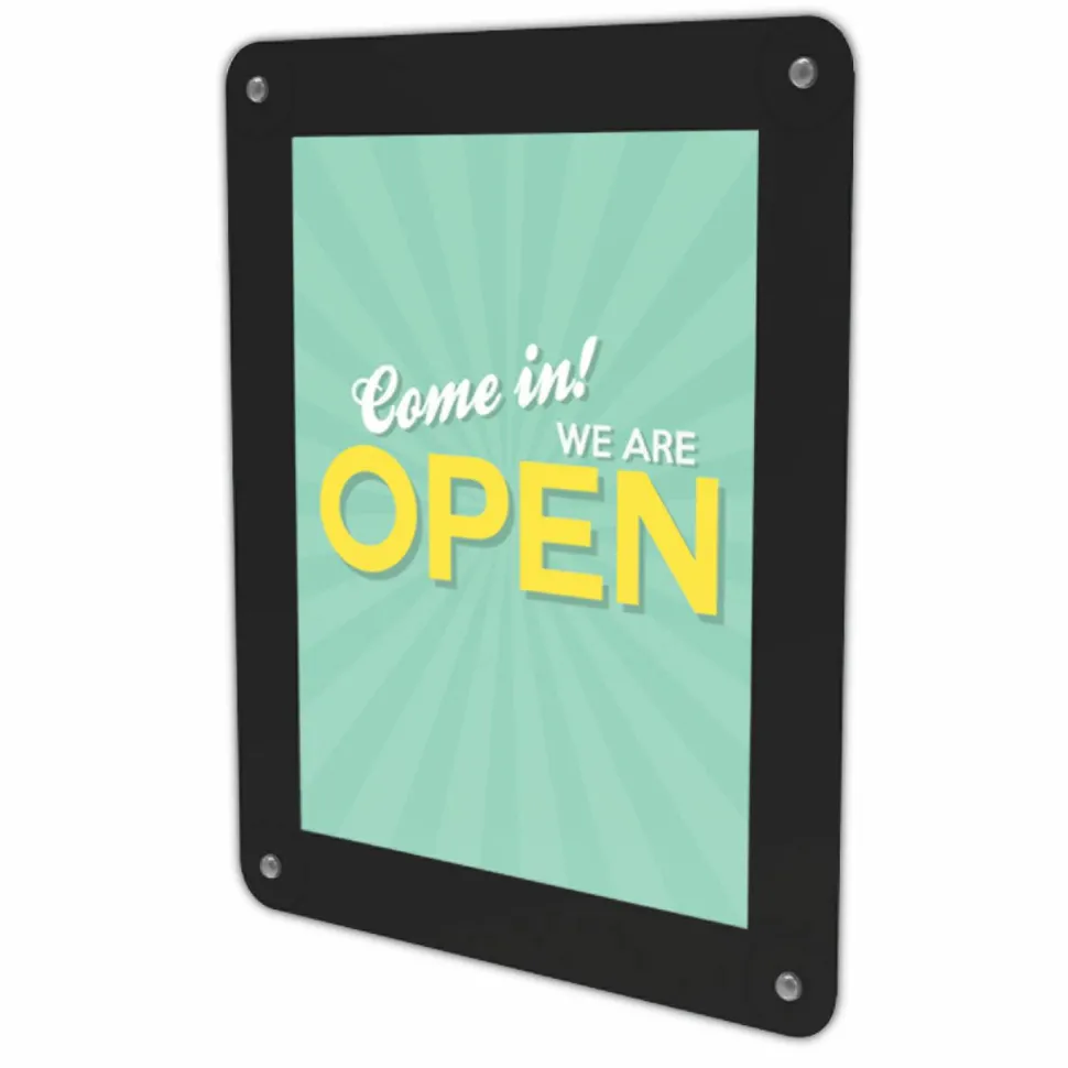 deflecto Double-sided Window Display Sign - Come in, we're open Print/Message - 8.5"x 11" - Rectangular Shape - 899102